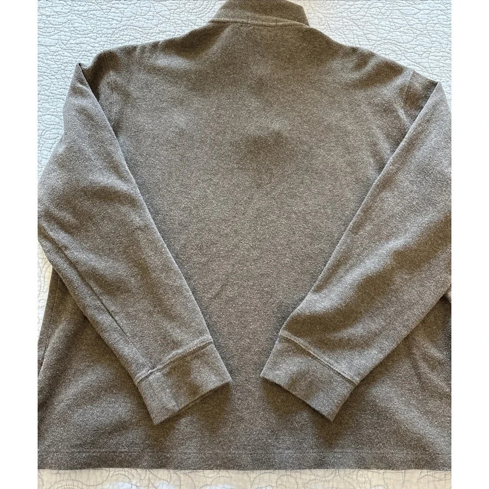 Polo Ralph Lauren Mens XL 1/4 Zip Sweater Pullover Gray Estate Rib Flesh Pony